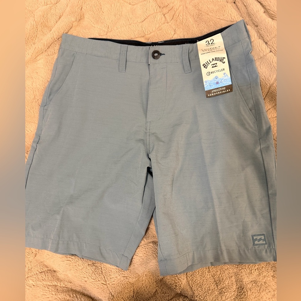 NEW! Billabong Crossfire Submersible Shorts/ Men’s (32) grey blue Poly Stretch